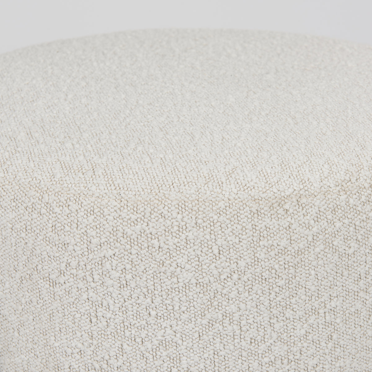Amelia Cream/Black Boucle Metal Upholstered Pouf - Ornate Home