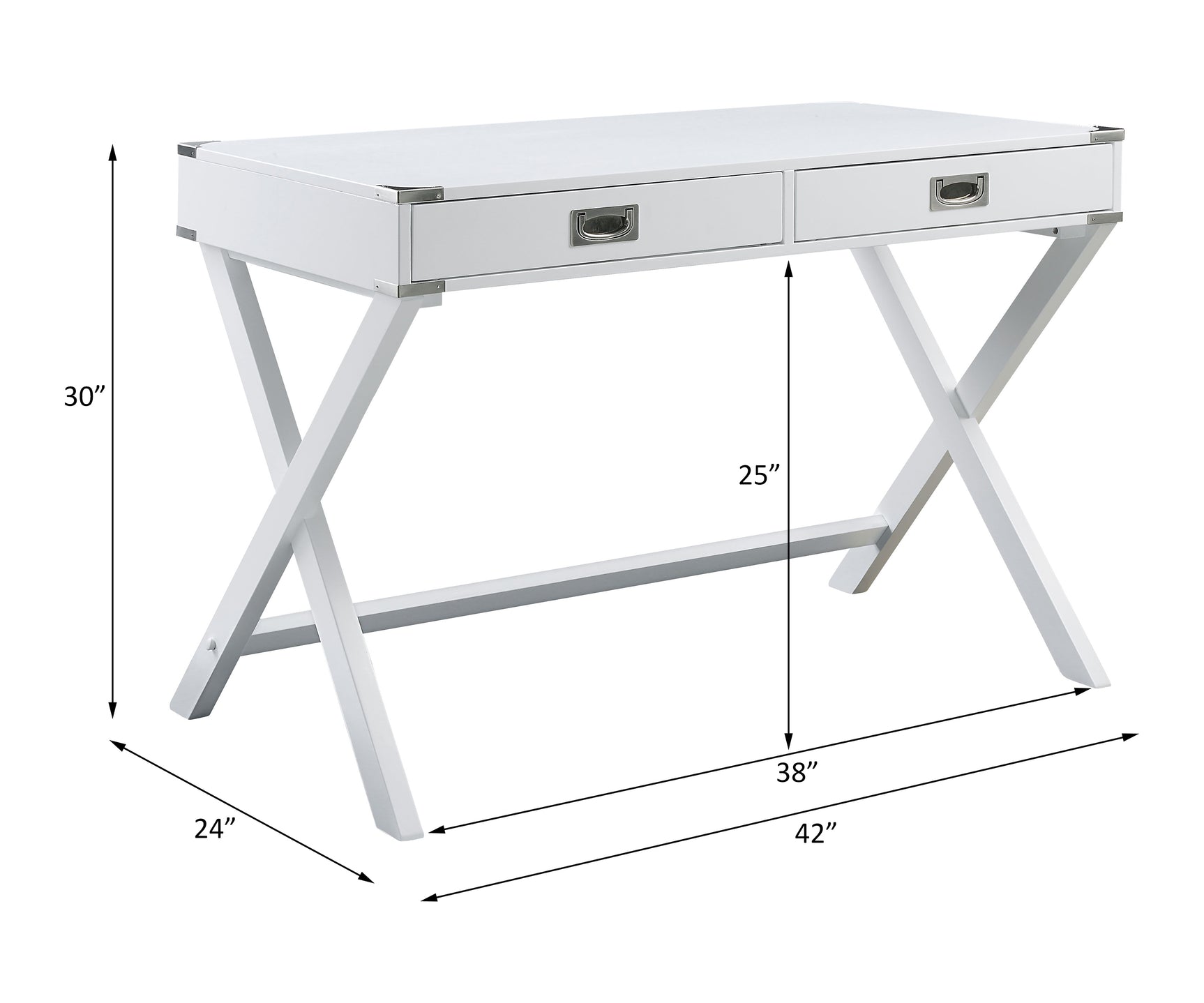 Amenia White Writing Desk - Ornate Home