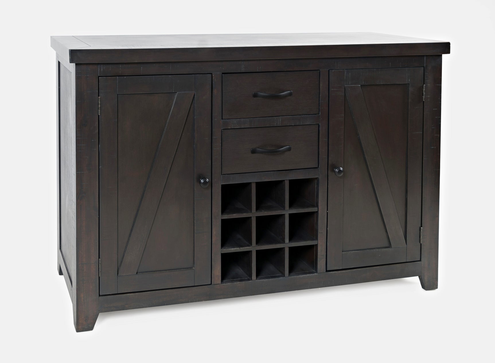 American Rustics Dark Brown Server - Ornate Home