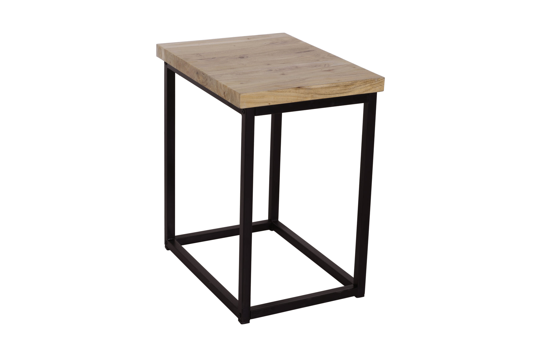Ames Natural/Black Chairside Table - Ornate Home