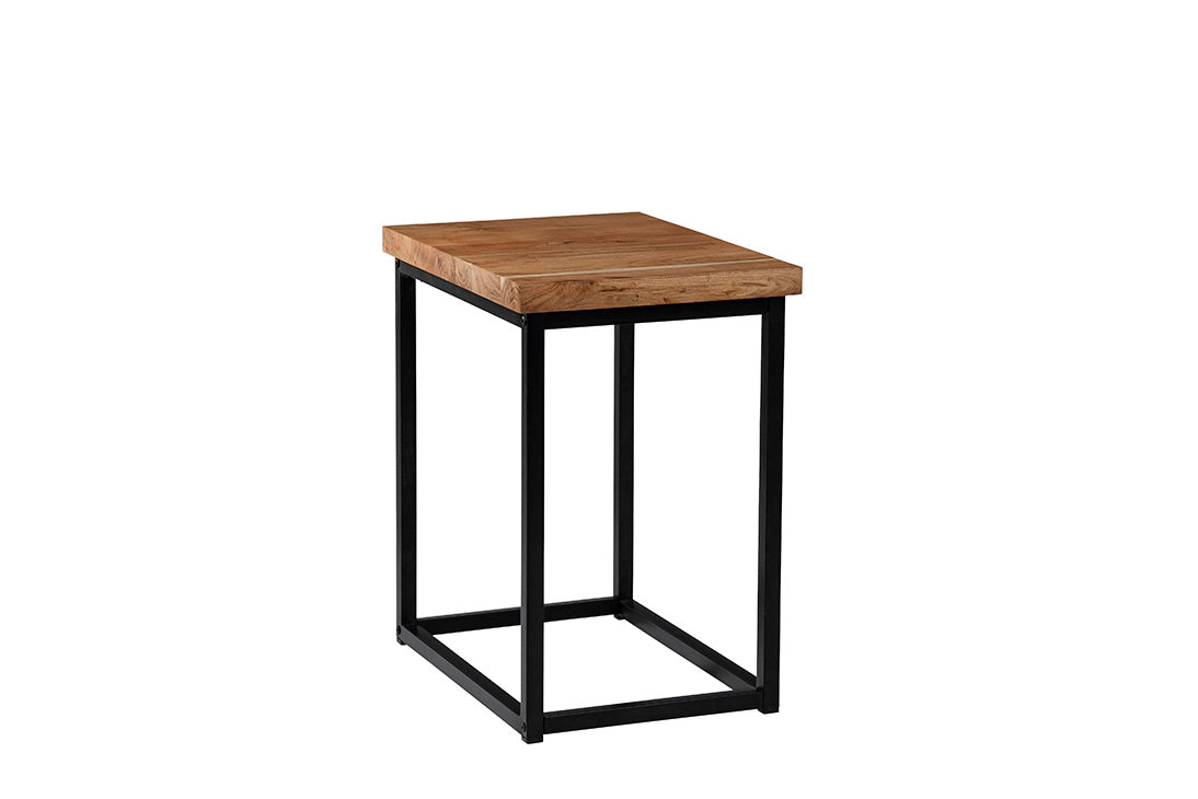 Ames Natural/Black Chairside Table - Ornate Home