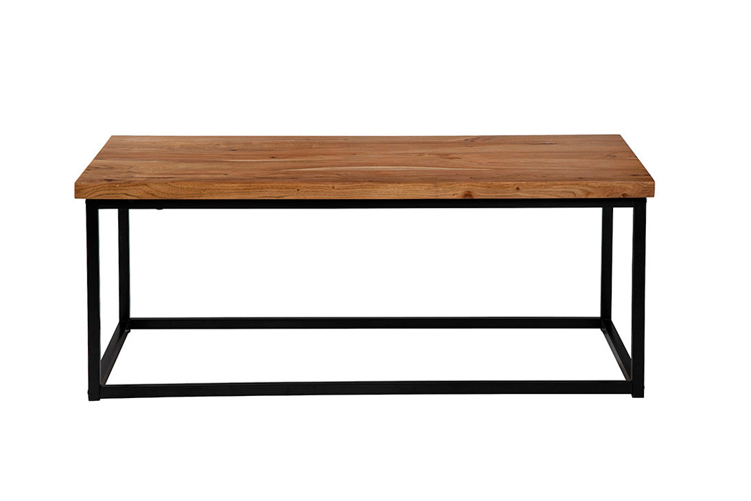 Ames Natural/Black Rectangle Cocktail Table - Ornate Home