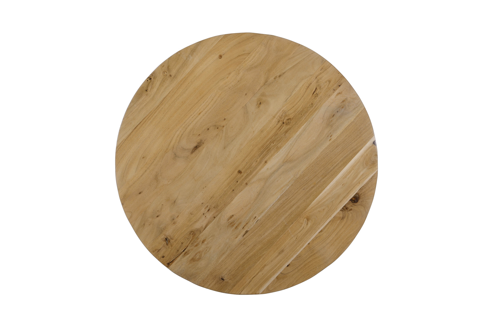 Ames Natural/Black Round Cocktail Table - Ornate Home
