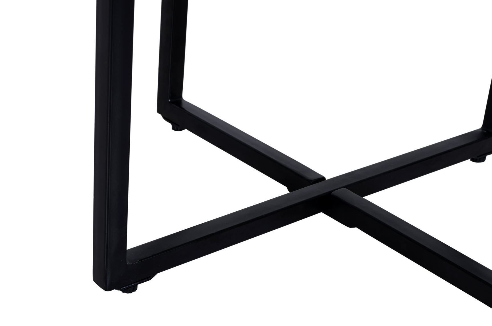 Ames Natural/Black Round End Table - Ornate Home