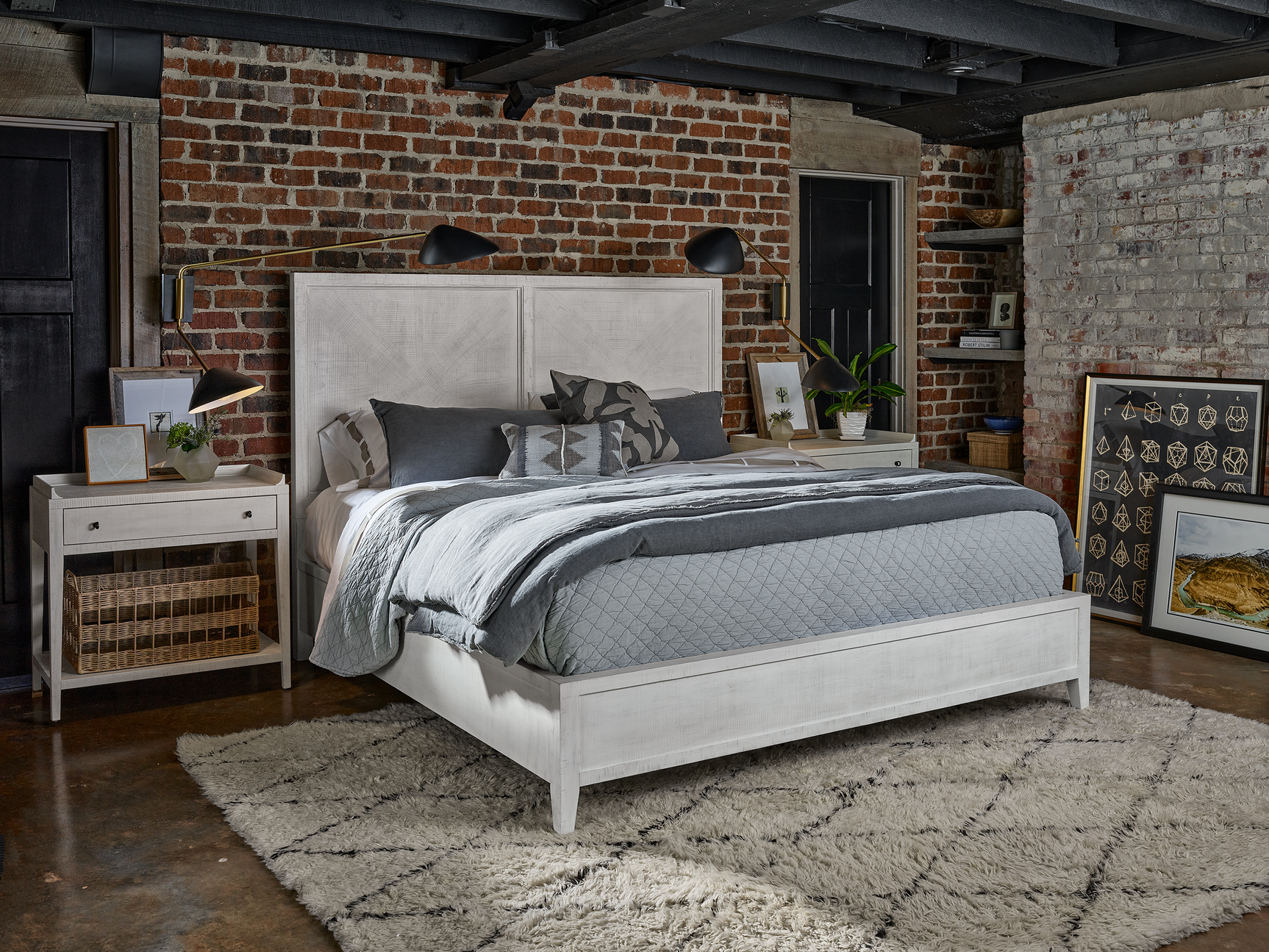 Ames Rustic Oak King Bed - Ornate Home