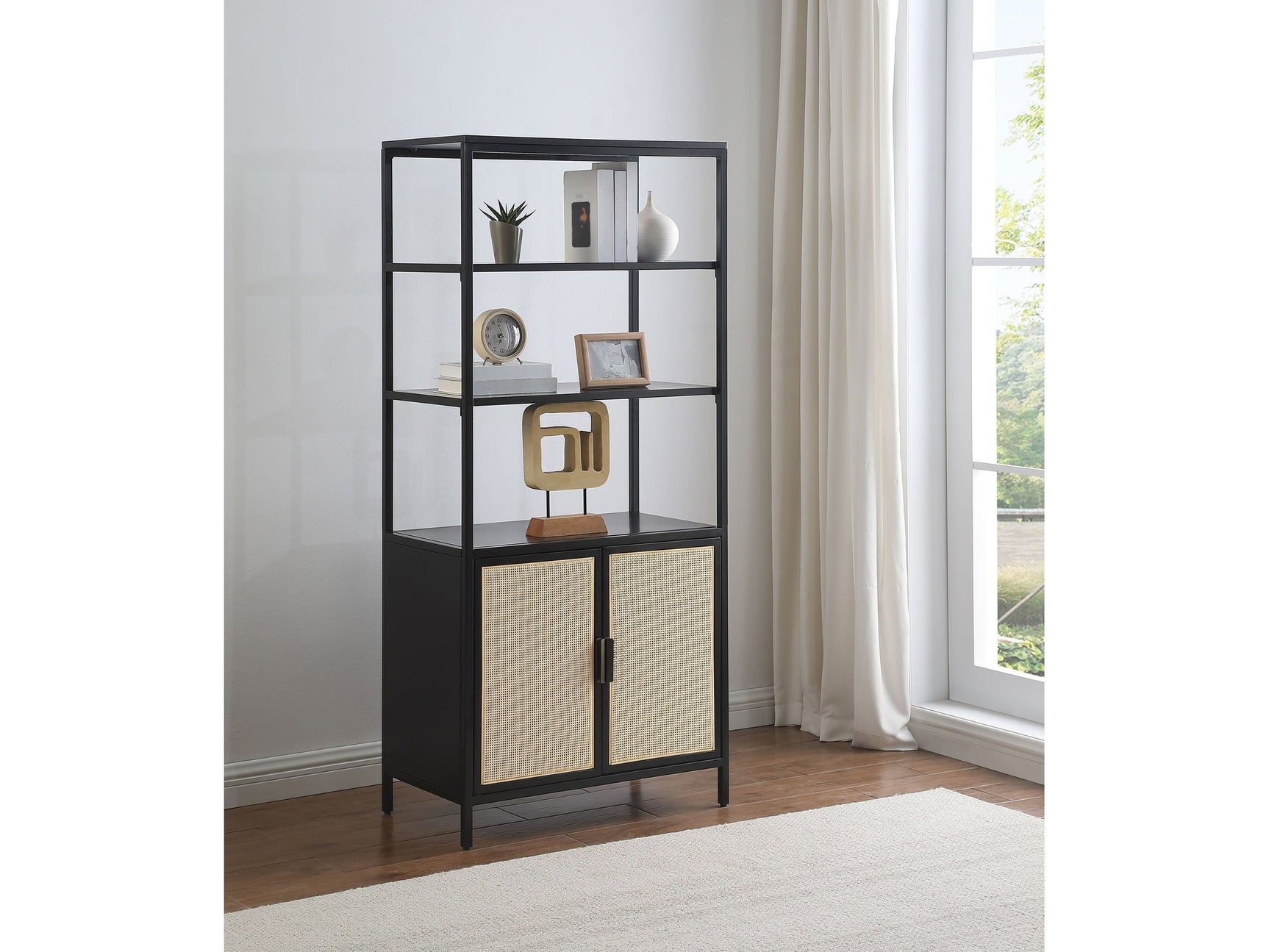 Amherst Black 3-shelf Accent Cabinet - Ornate Home