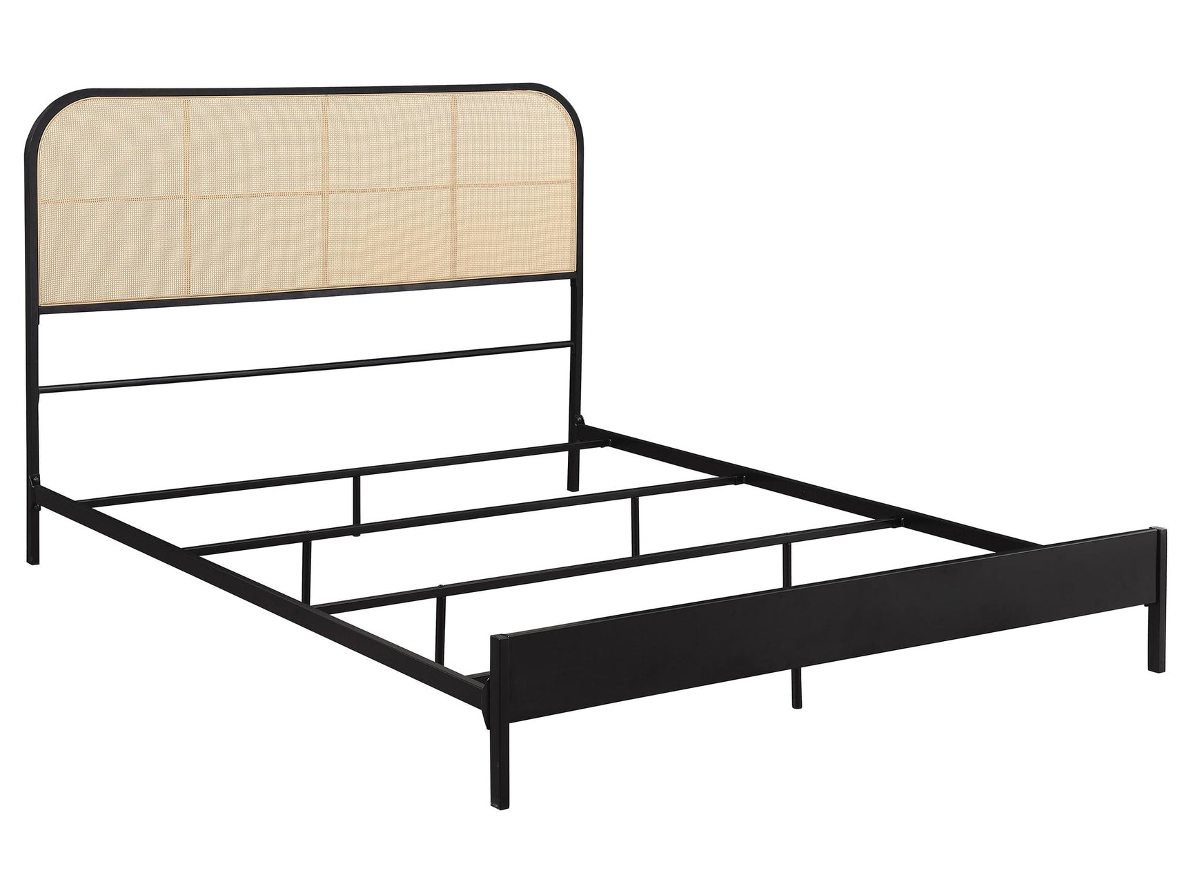 Amherst Black Radio Weave Cane Queen Bed - Ornate Home