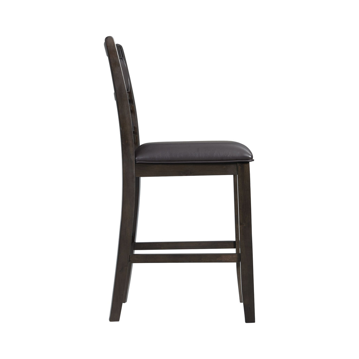 Amherst Walnut Counter Side Chair with PU Cushion (Set of 2) - Ornate Home