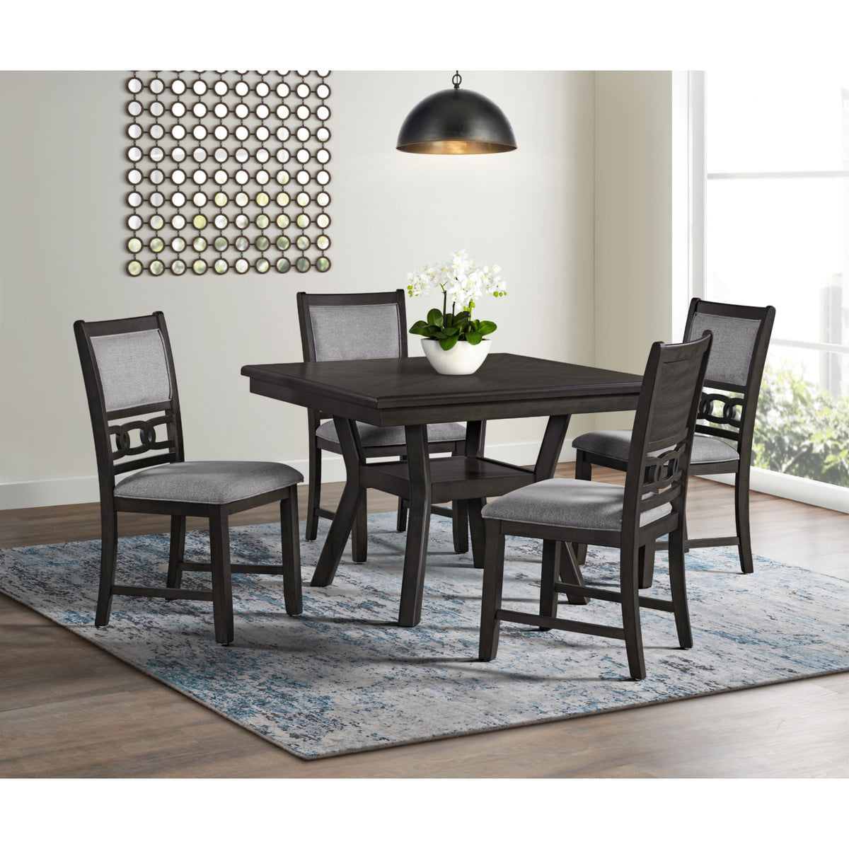 Amherst Walnut Dining Side Chair with Fabric Cushion (Set of 2) - Ornate Home