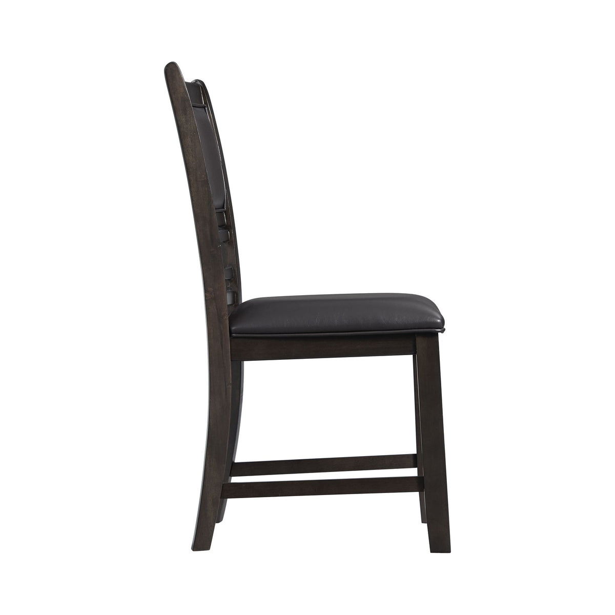 Amherst Walnut Dining Side Chair with PU Cushion Side Stretcher (Set of 2) - Ornate Home