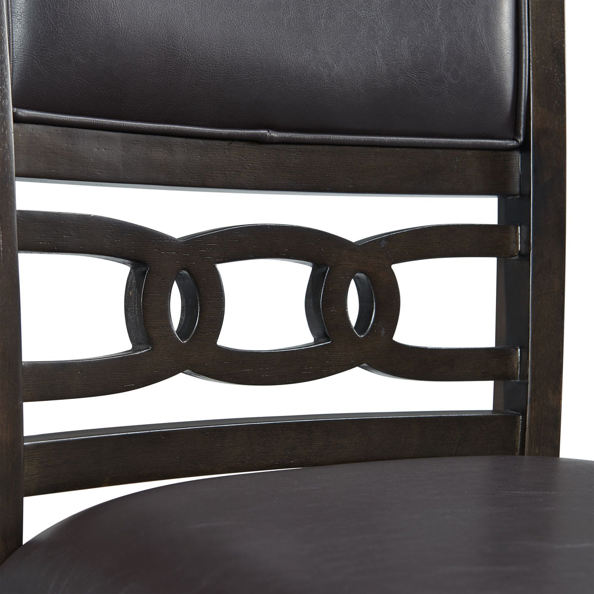 Amherst Walnut Dining Side Chair with PU Cushion Side Stretcher (Set of 2) - Ornate Home