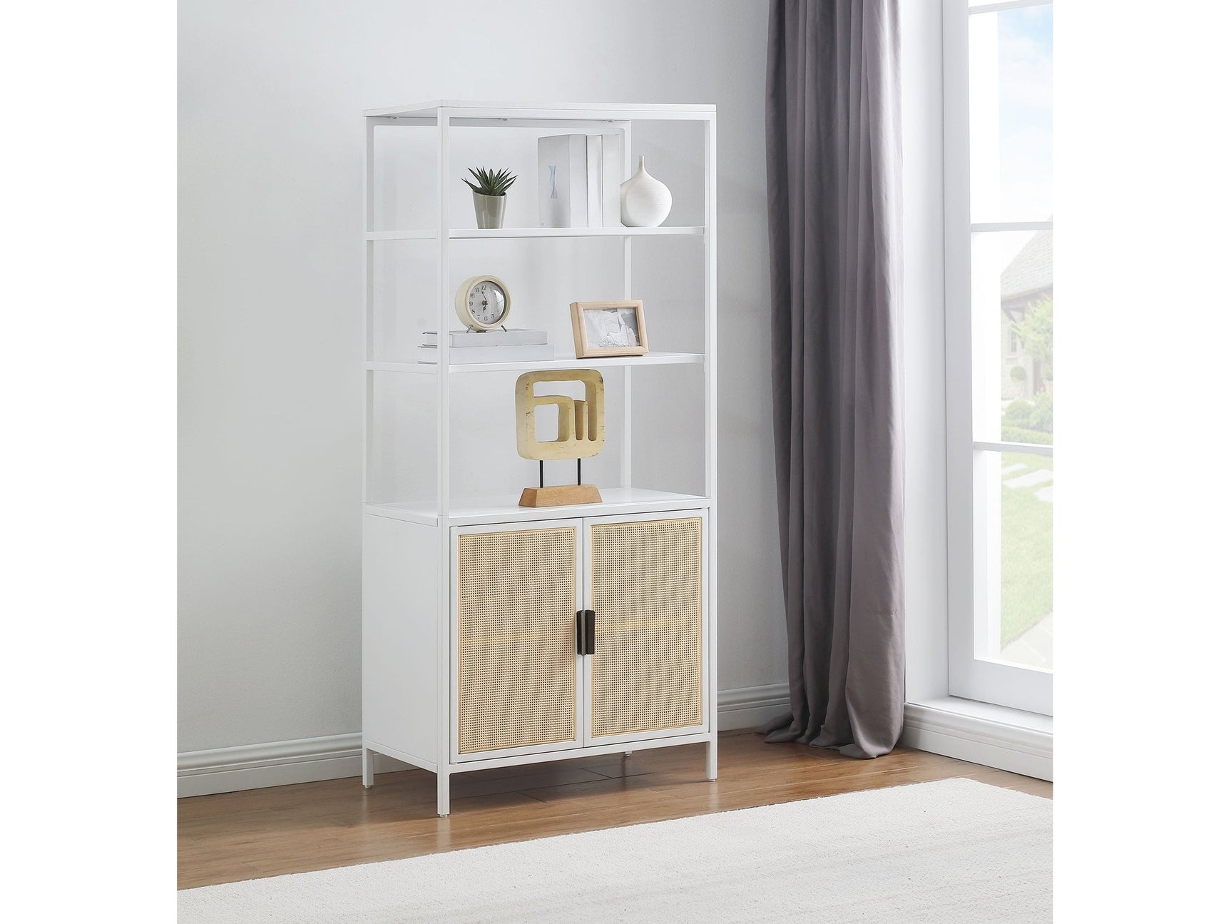 Amherst White 3-shelf Accent Cabinet - Ornate Home