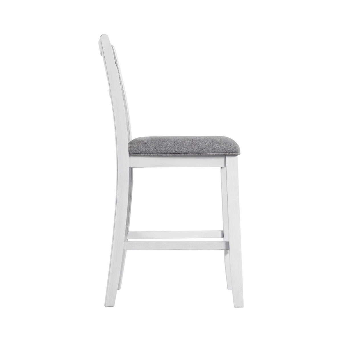 Amherst White Counter Side Chair with Fabric Cushion (Set of 2) - Ornate Home