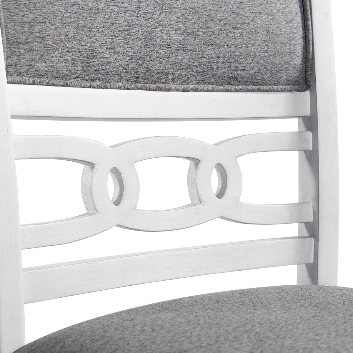 Amherst White Counter Side Chair with Fabric Cushion (Set of 2) - Ornate Home
