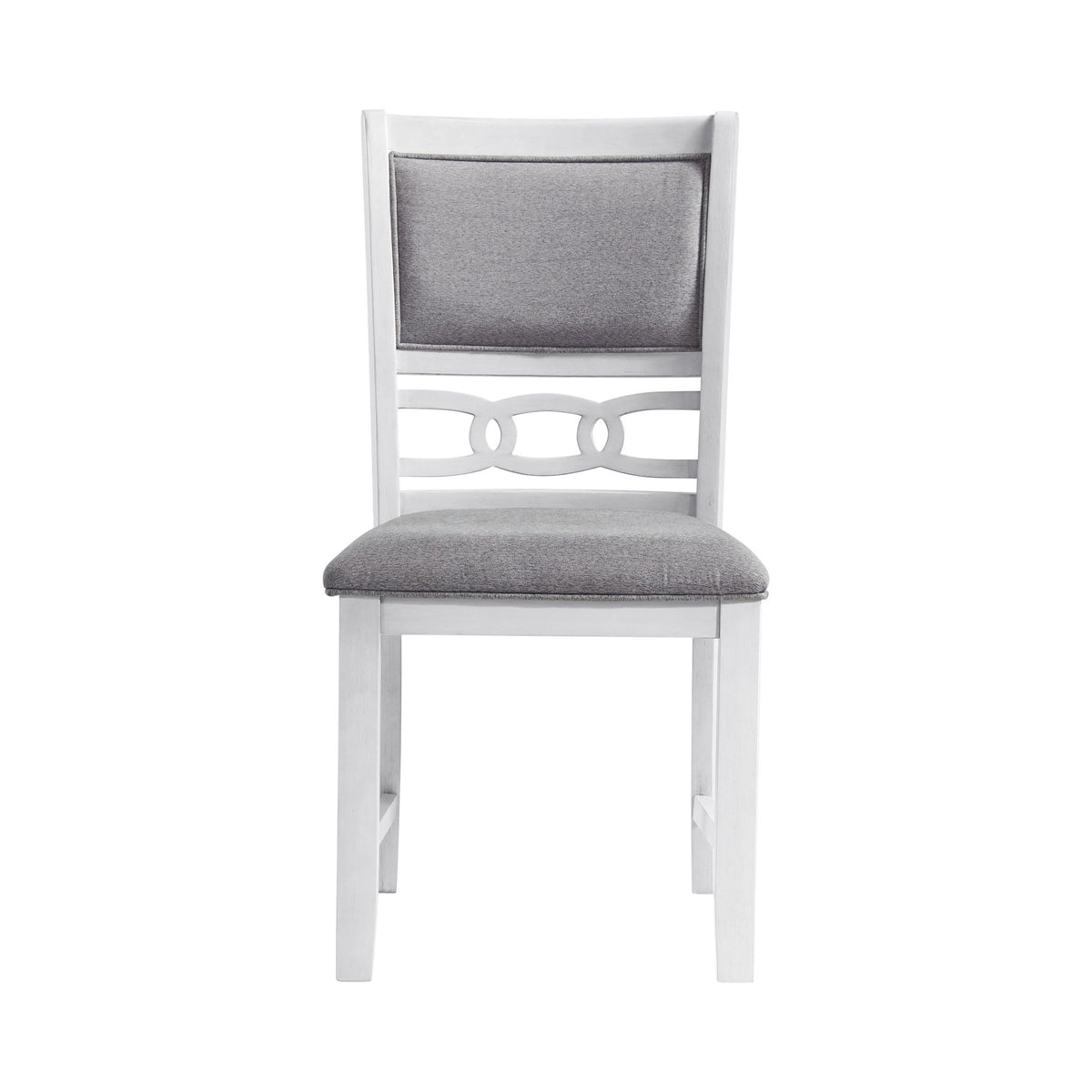 Amherst White Dining Side Chair with Fabric Cushion Side Stretcher (Set of 2) - Ornate Home