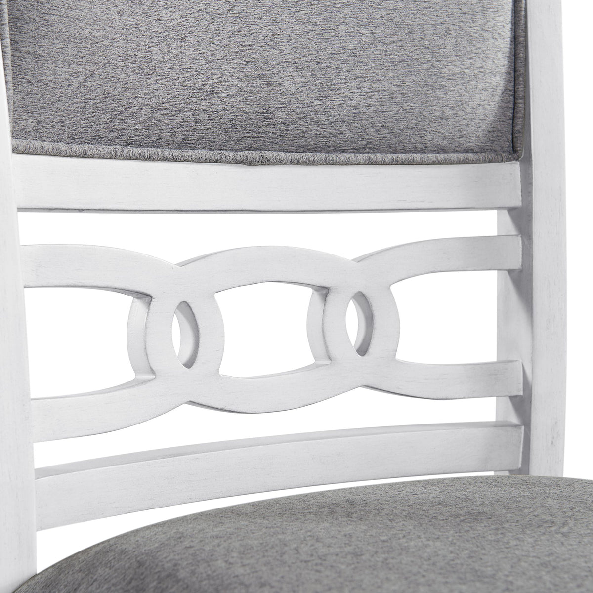 Amherst White Dining Side Chair with Fabric Cushion Side Stretcher (Set of 2) - Ornate Home