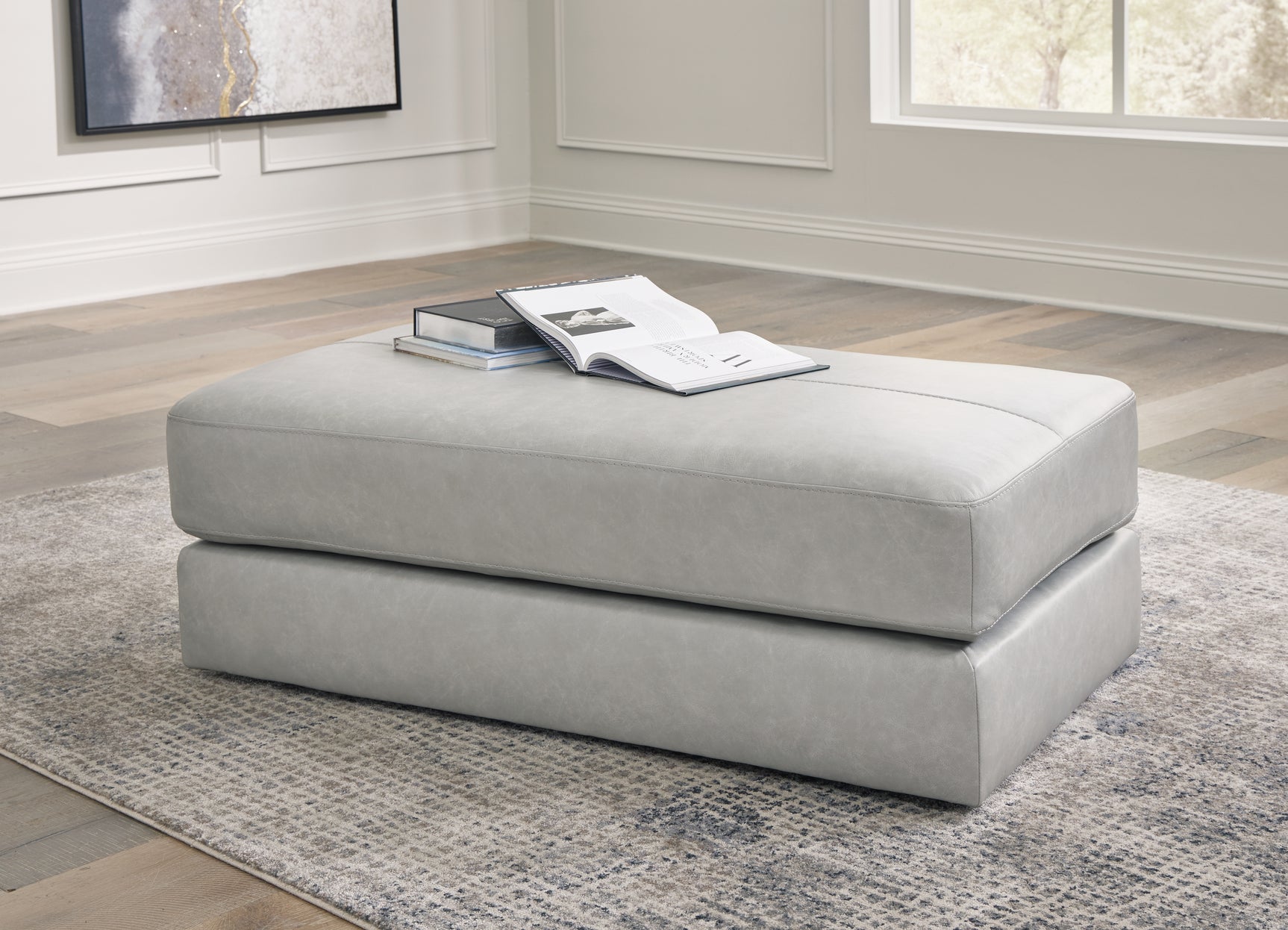 Amiata Glacier 2-Piece Sectional with Chaise and Ottoman - Ornate Home