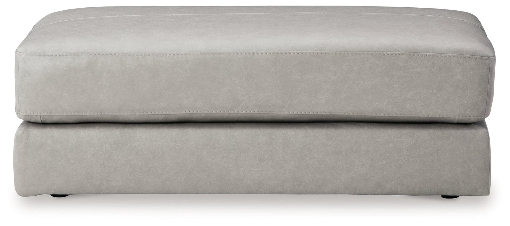 Amiata Glacier Leather Oversized Accent Ottoman - Ornate Home