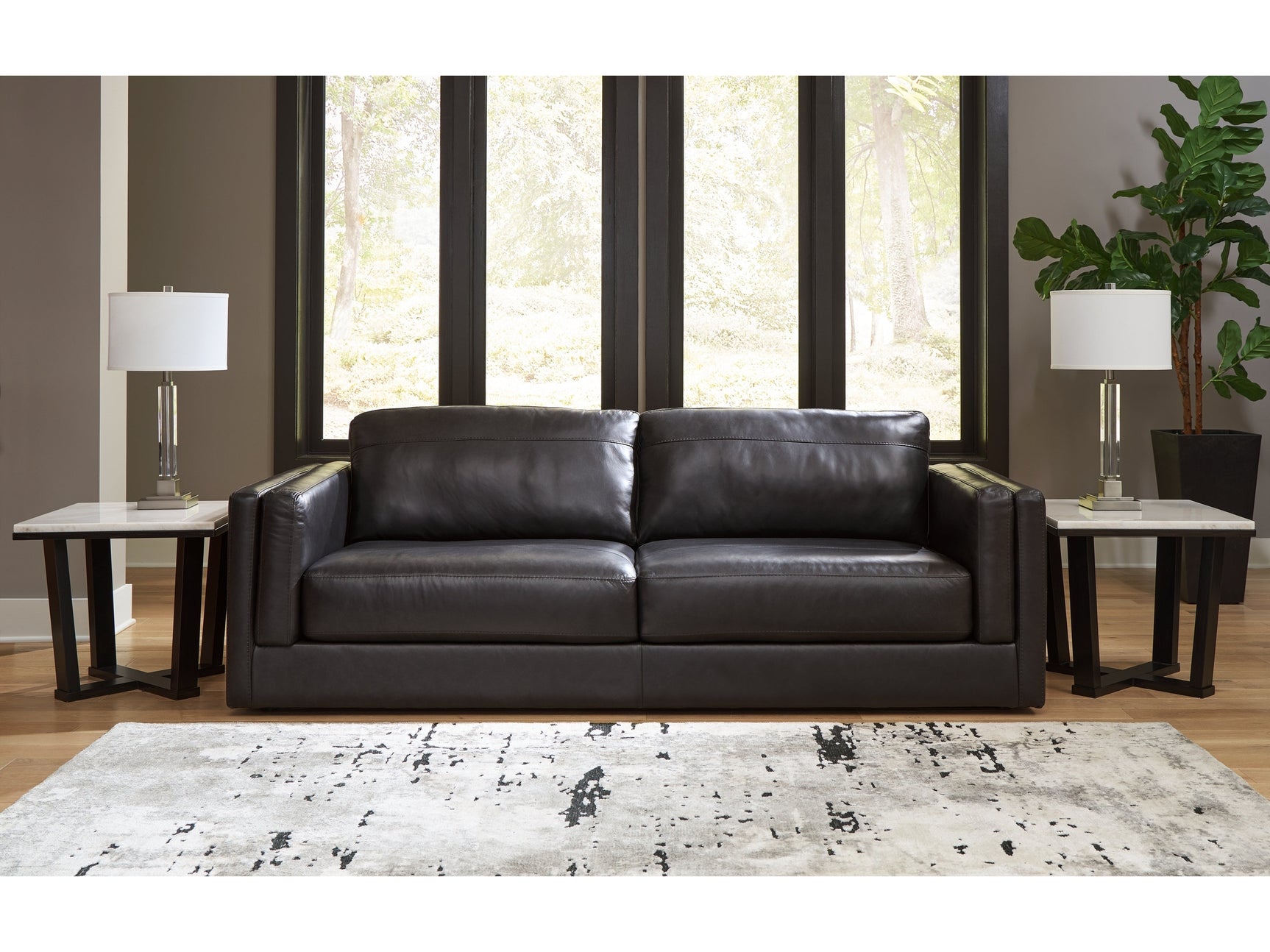Amiata Onyx Leather Sofa (Online Special Price) - Ornate Home
