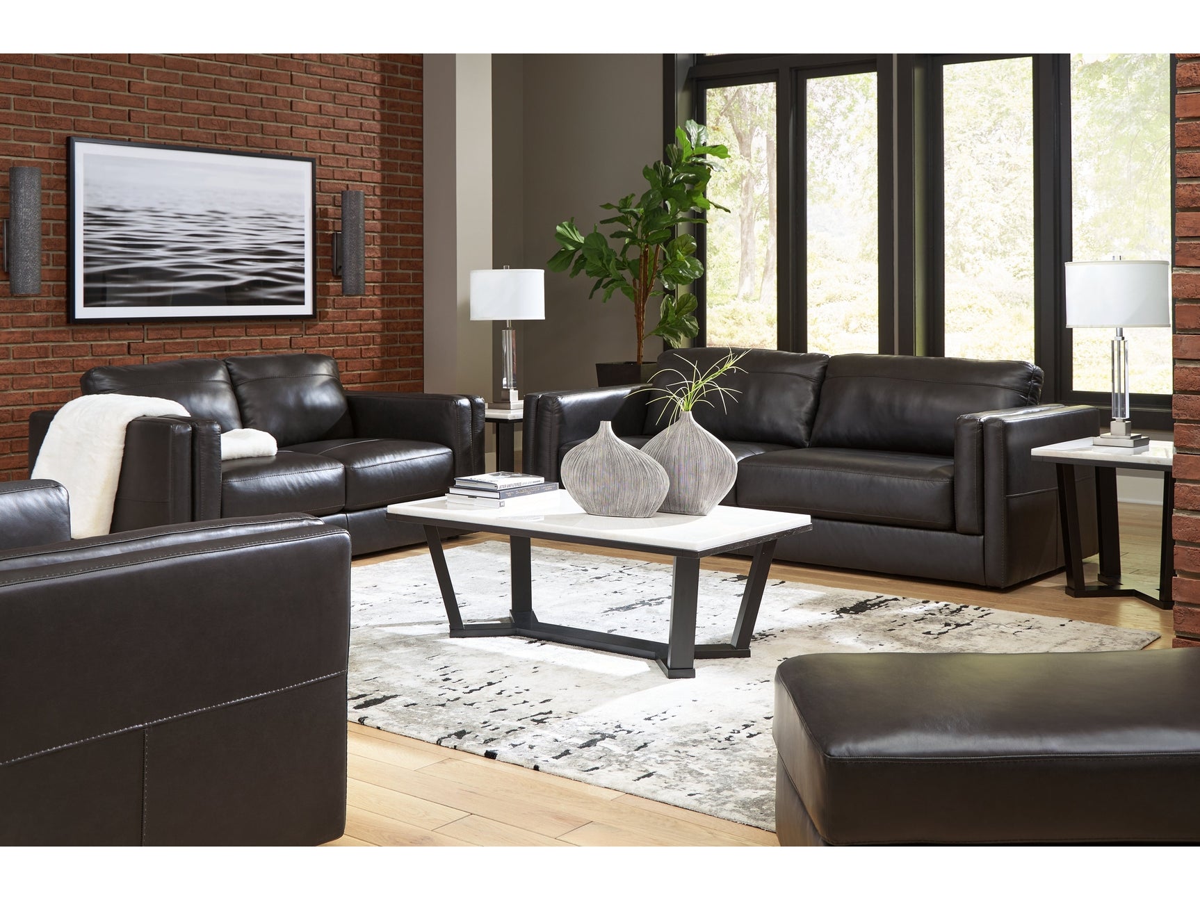 Amiata Onyx Sofa, Loveseat, Oversized Chair and Ottoman - Ornate Home