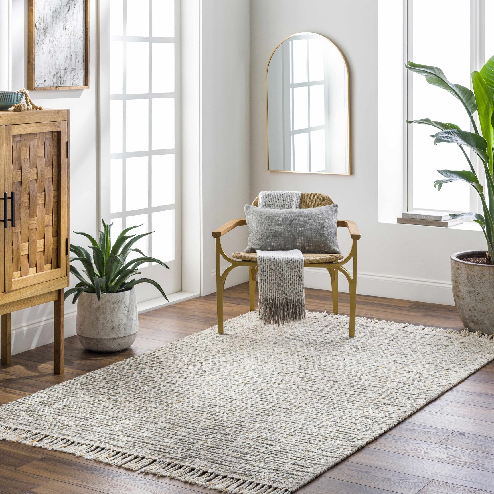 Amiel Beige Hand Woven Area Rug - Clearance - Ornate Home