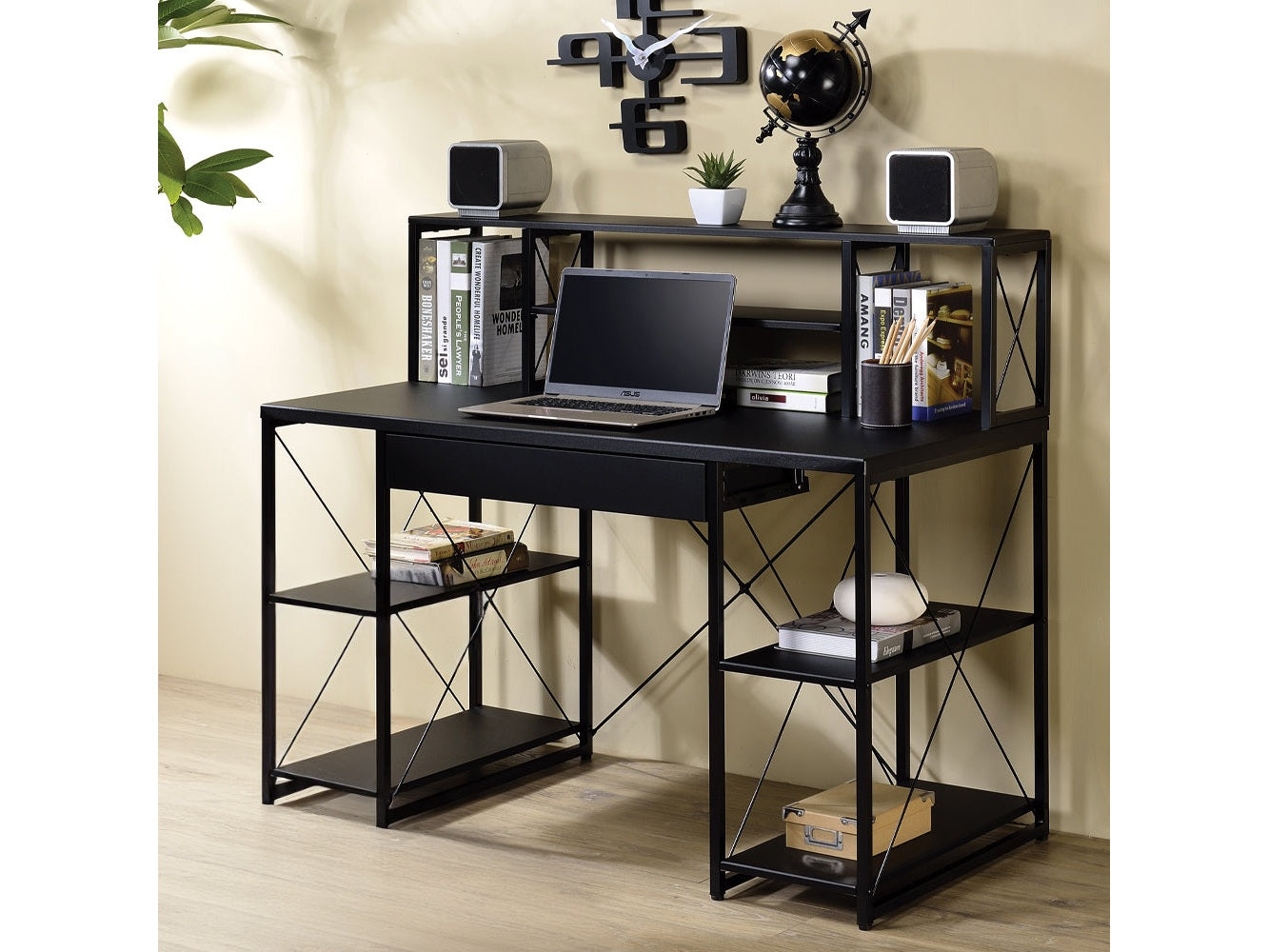 Amiel Black Desk - Ornate Home