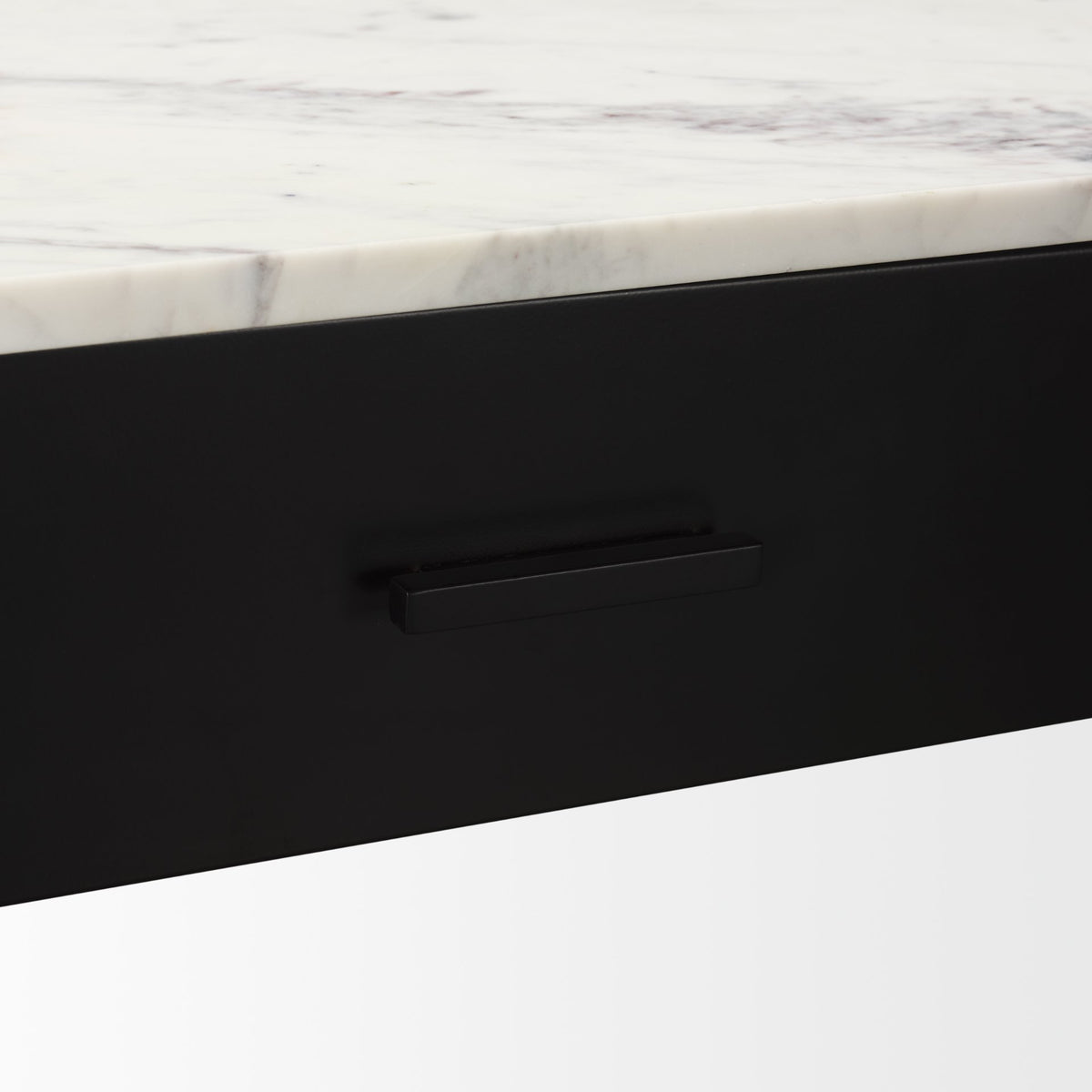 Amika White/Black Marble Top Metal Base Console Table