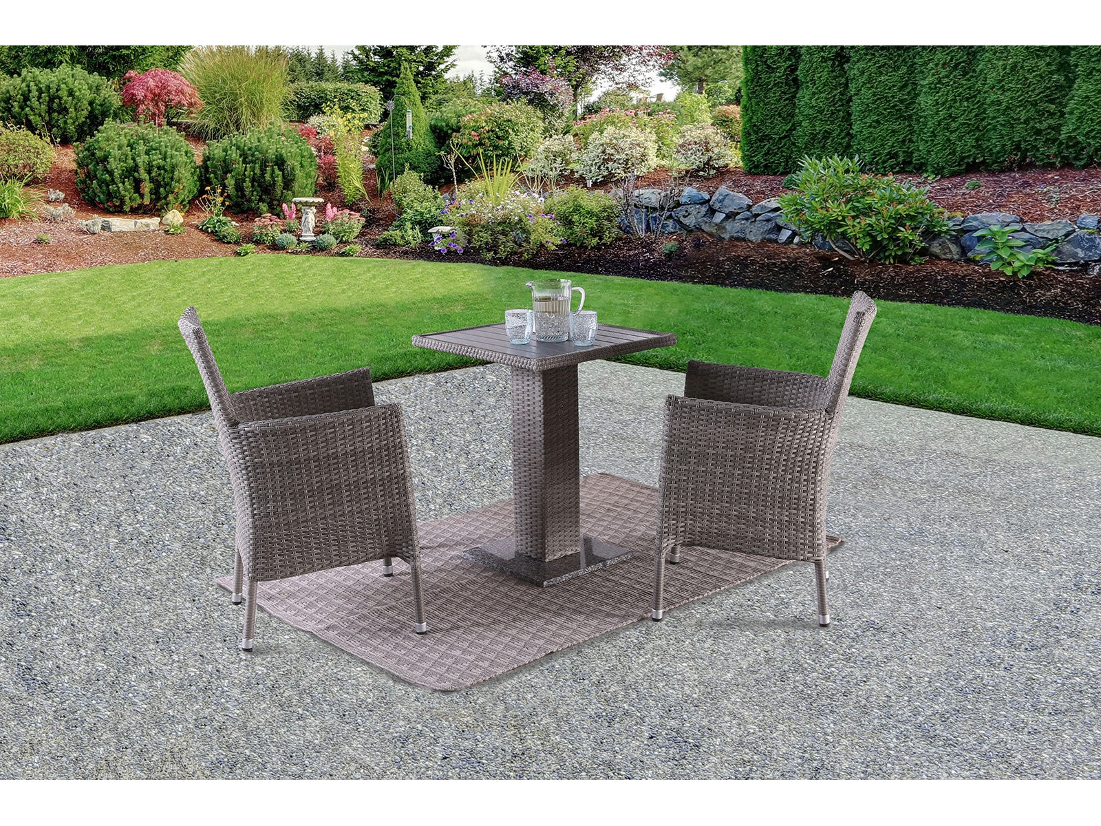 Aminta Gray 3 Pc. Patio Dining Set - Ornate Home