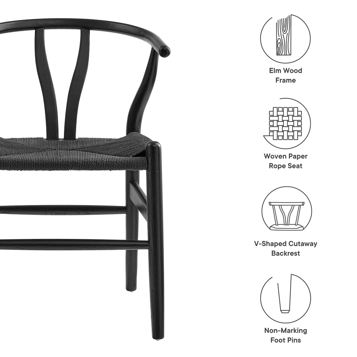 Amish Black 29" Wood Dining Chair - 23x23x28.5" - Ornate Home
