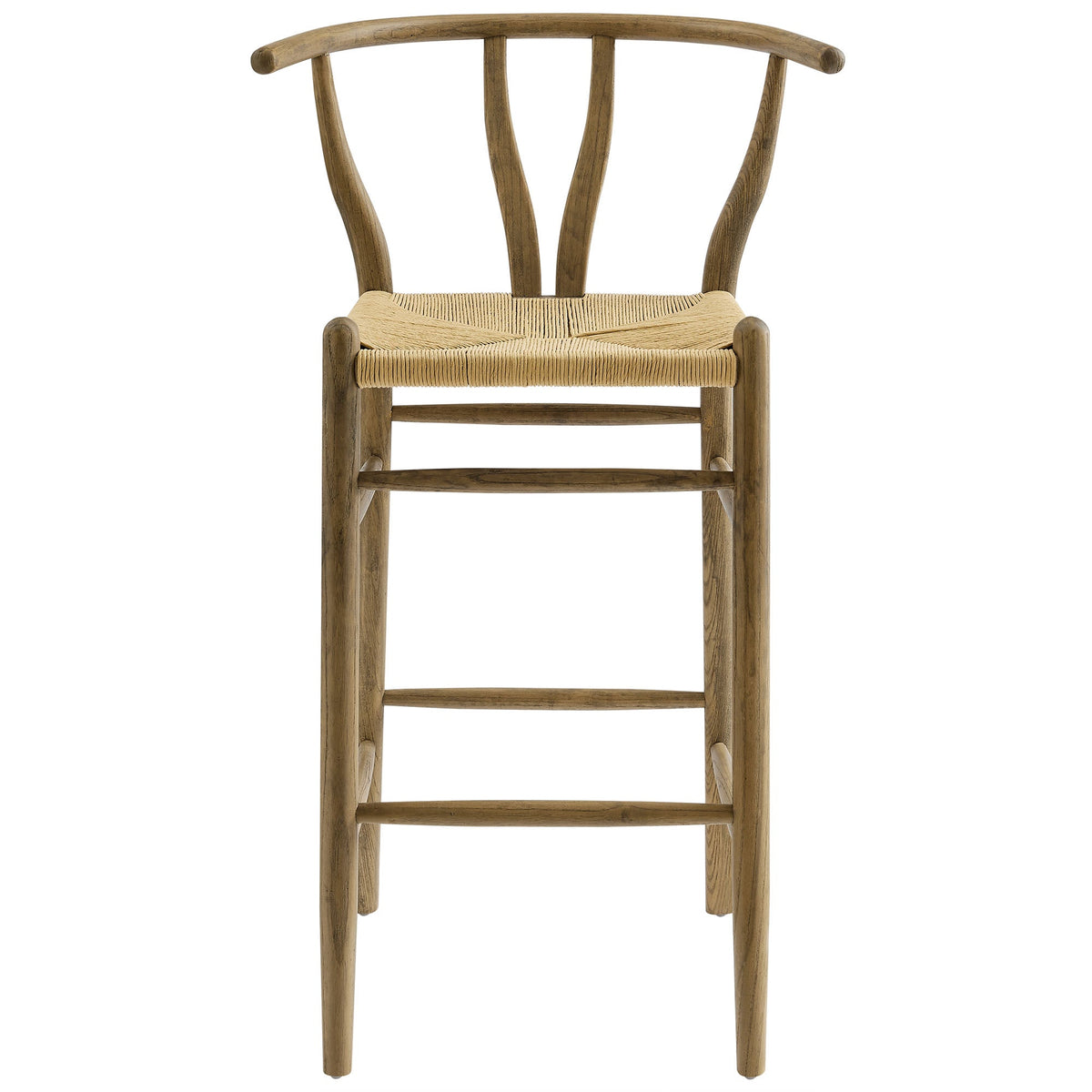 Amish Weathered Gray Teak Wood Bar Stool - Ornate Home