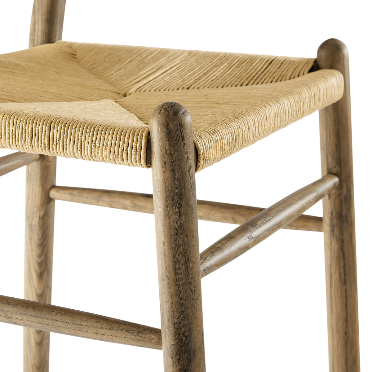 Amish Weathered Gray Teak Wood Bar Stool - Ornate Home