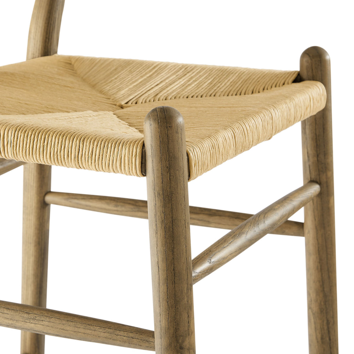 Amish Weathered Gray Teak Wood Counter Stool - Ornate Home