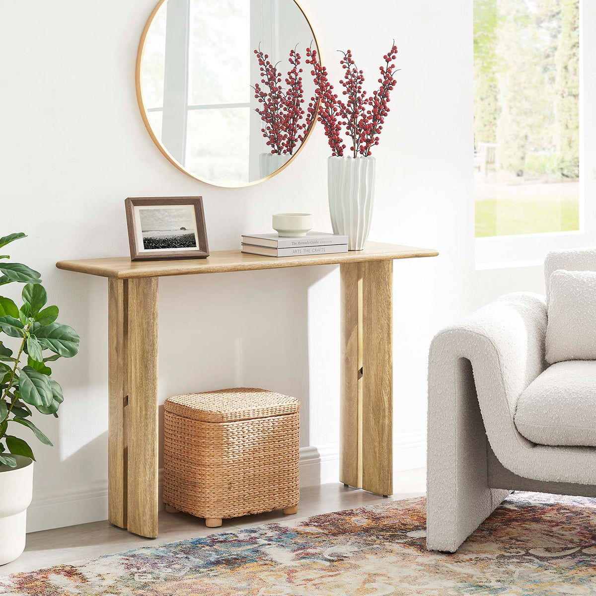 Amistad Oak Wood Console Table - Ornate Home