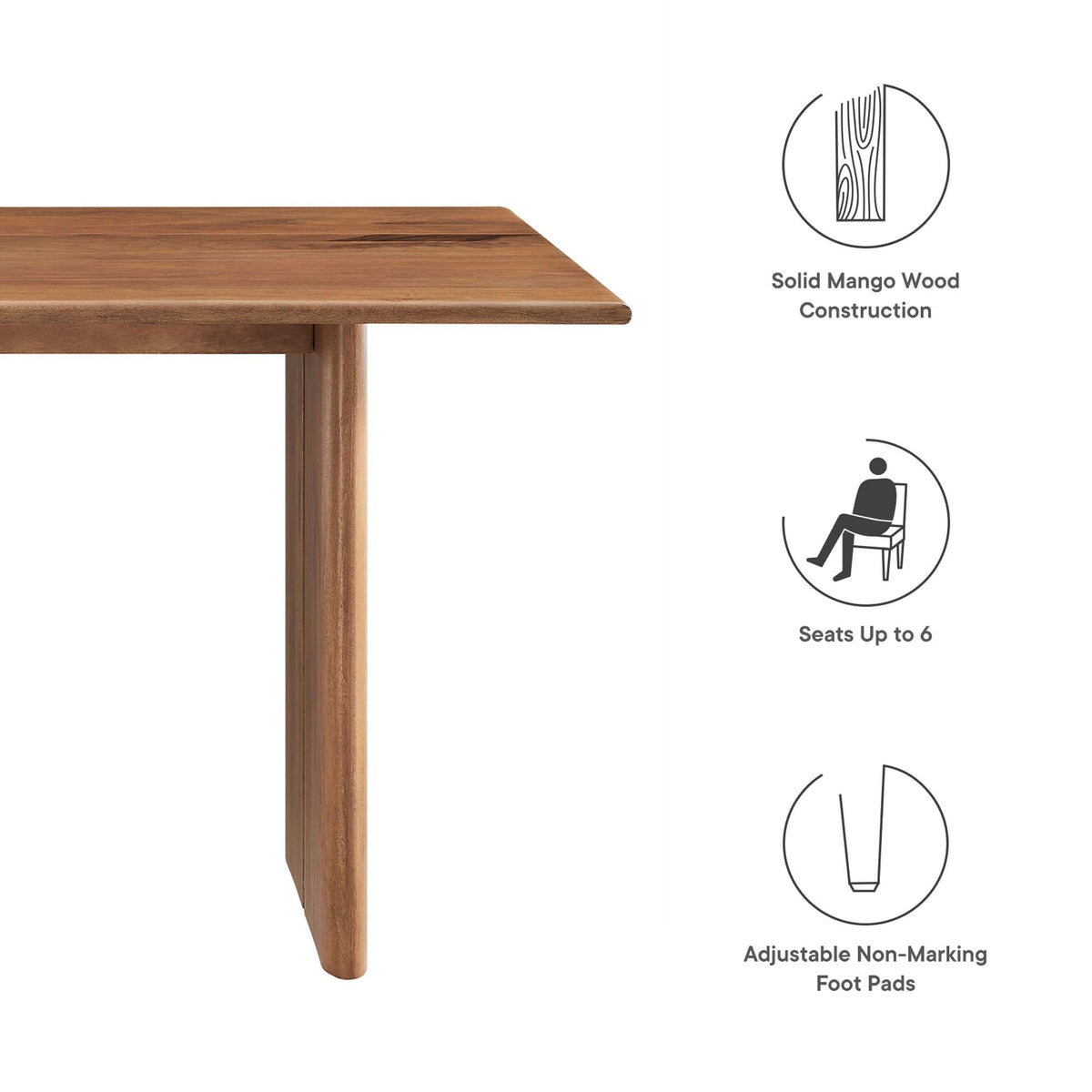Amistad Walnut 60" Wood Dining Table - Ornate Home