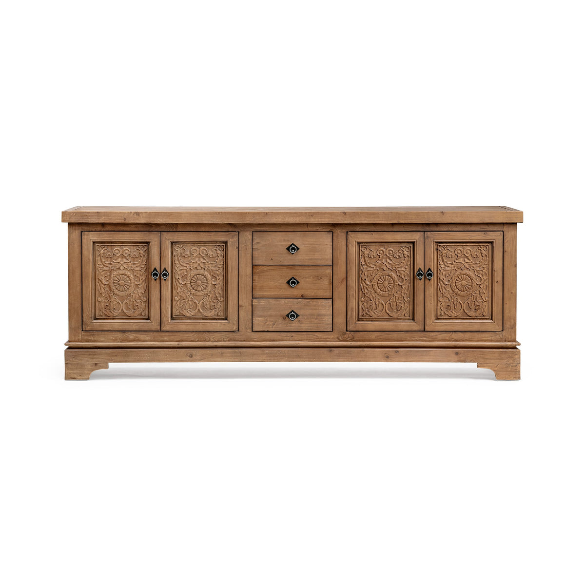 Amita Brown 3-Drawer 4-Door Cabinet