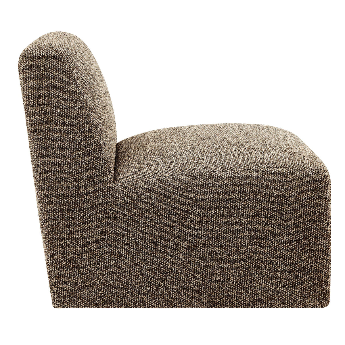 Amita Earth Lattice Boucle Upholstered Armless Accent Chair - Ornate Home