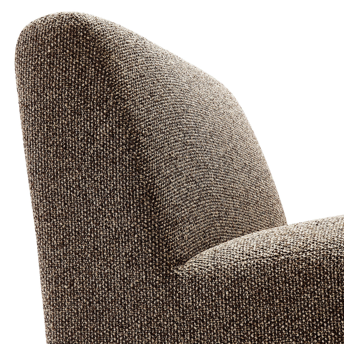 Amita Earth Lattice Boucle Upholstered Armless Accent Chair - Ornate Home