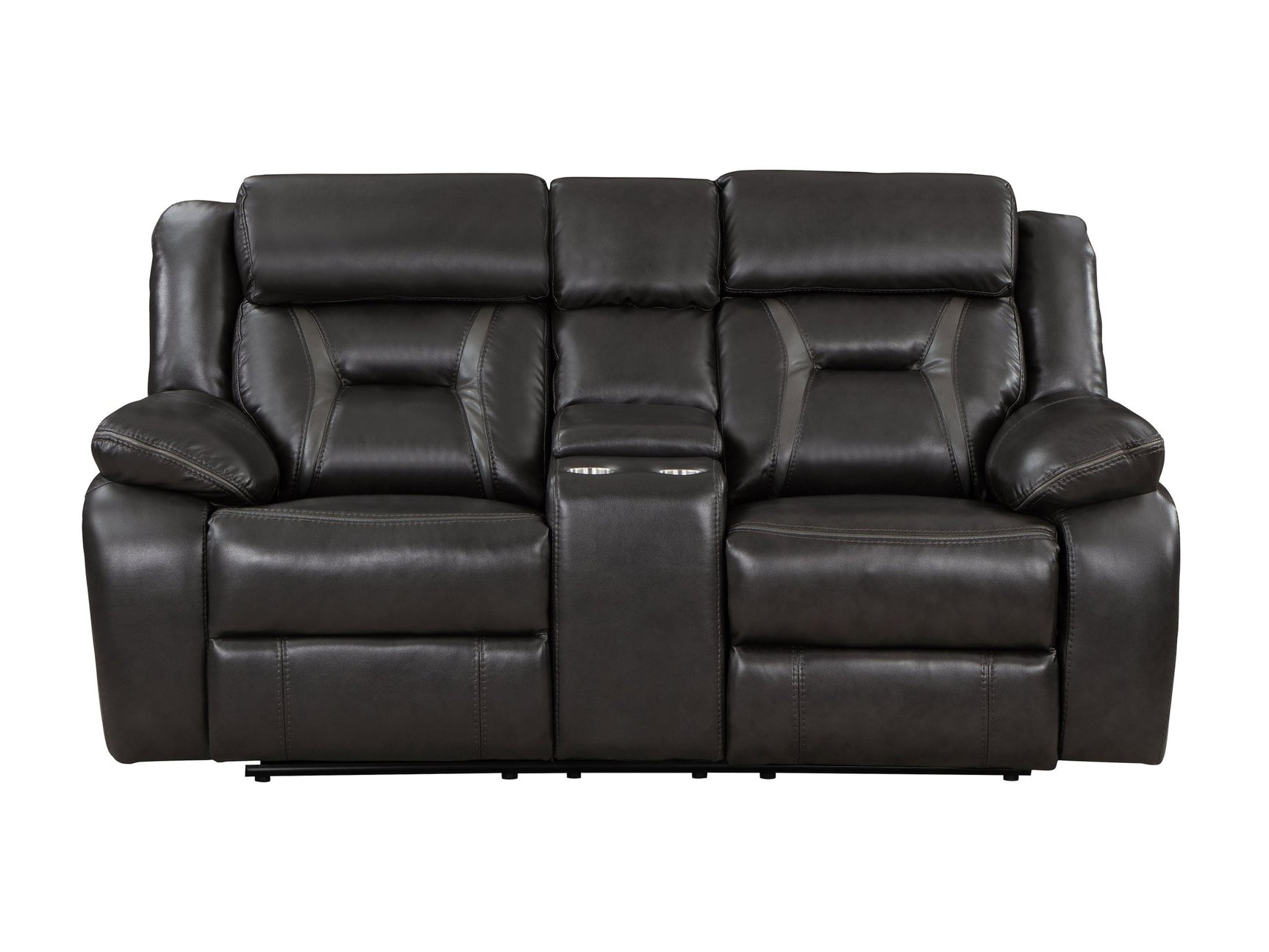 Amite Dark Gray Double Reclining Loveseat - Ornate Home