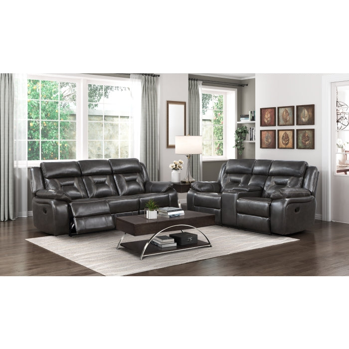 Amite Dark Gray Double Reclining Sofa - Ornate Home