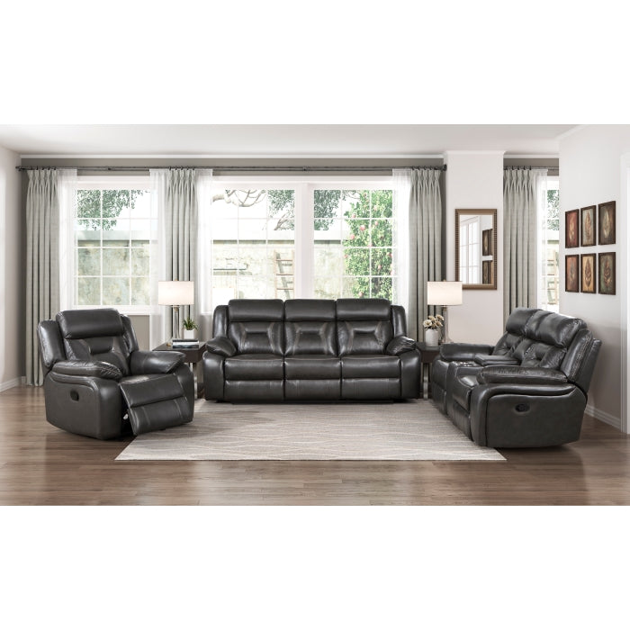 Amite Dark Gray Double Reclining Sofa - Ornate Home