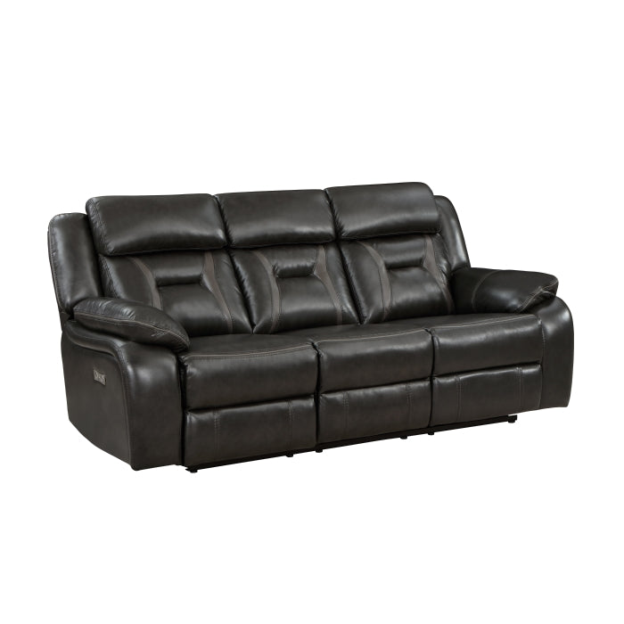 Amite Dark Gray Power Double Reclining Sofa - Ornate Home