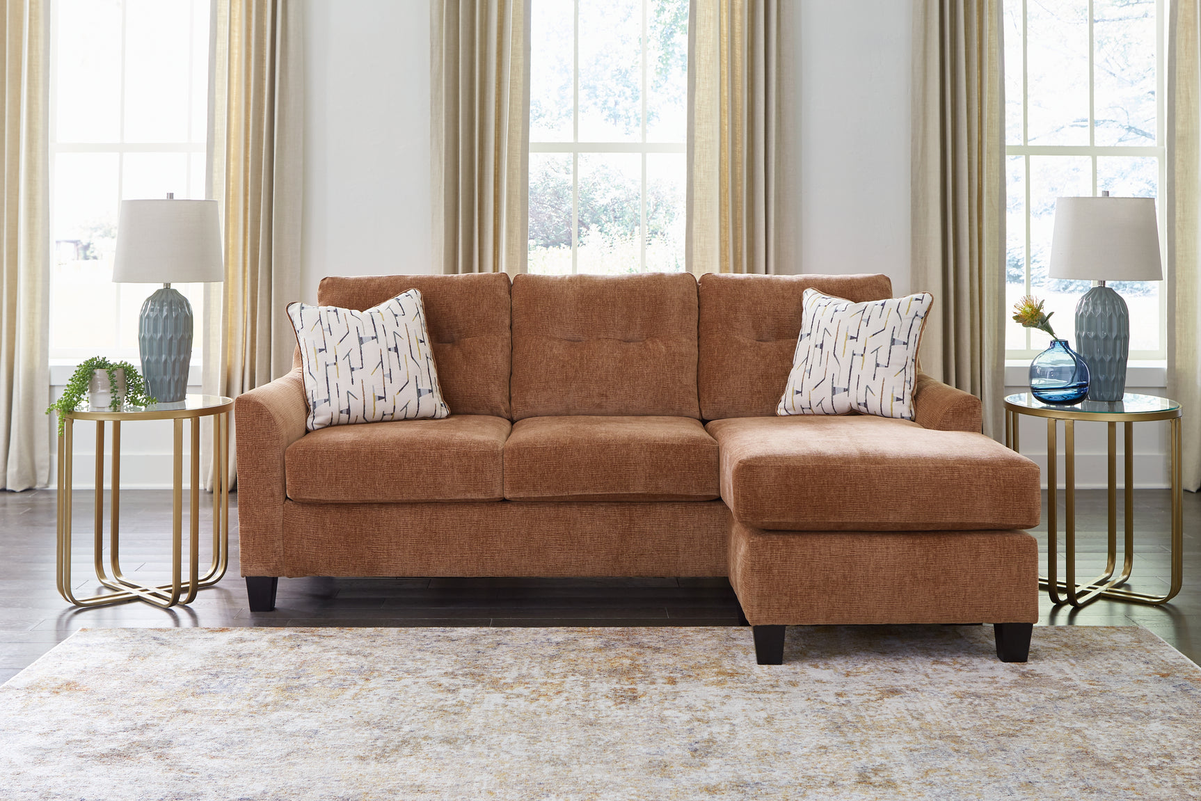 Amity Bay Clay Sofa Chaise Sleeper, 2 Chairs and 2 Ottomans (Online Special Price) - Ornate Home