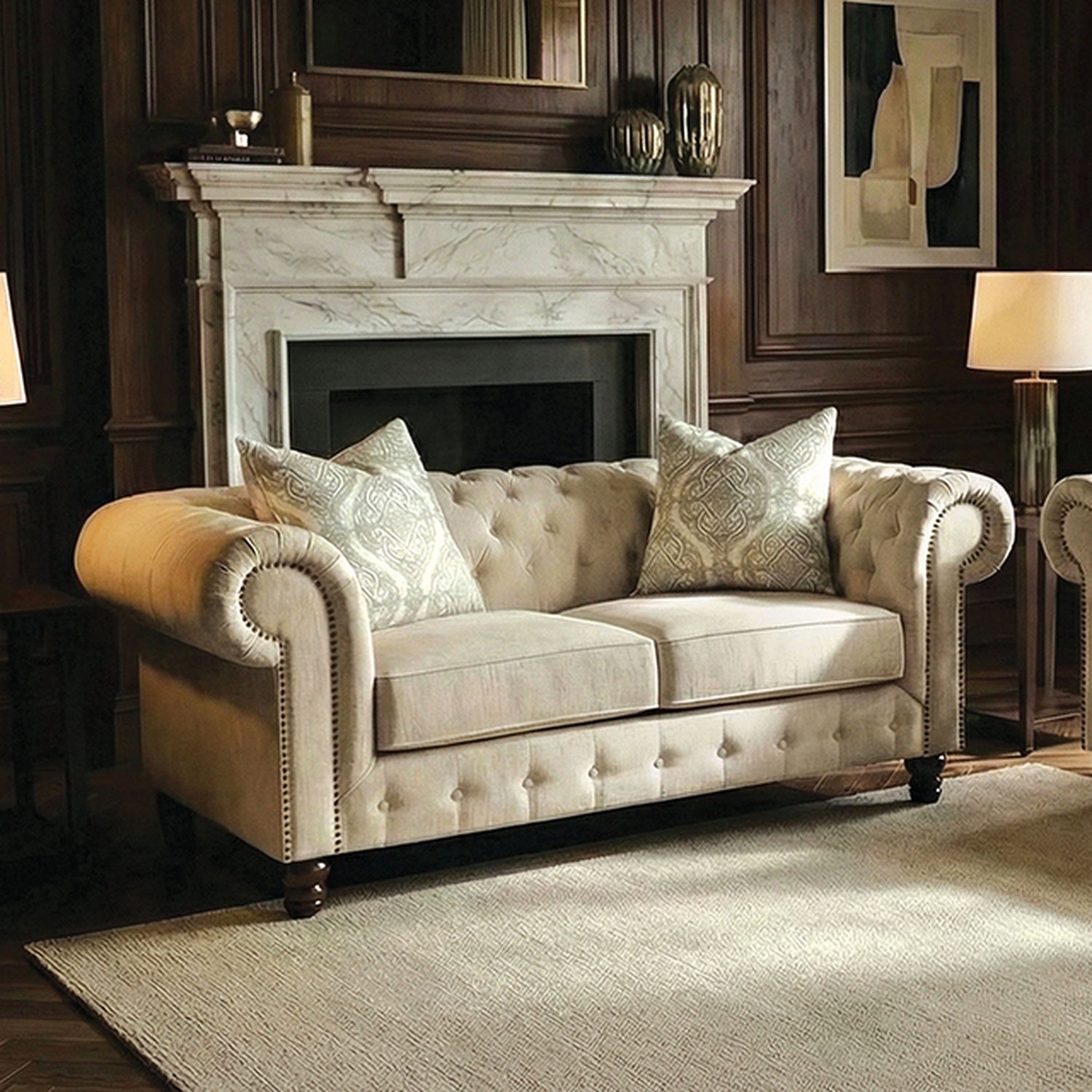 Ammirati Beige Loveseat - Ornate Home