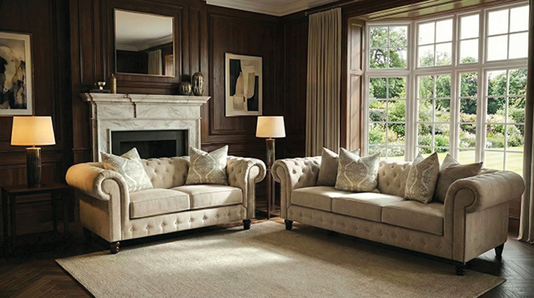 Ammirati Beige Sofa + Loveseat - Ornate Home
