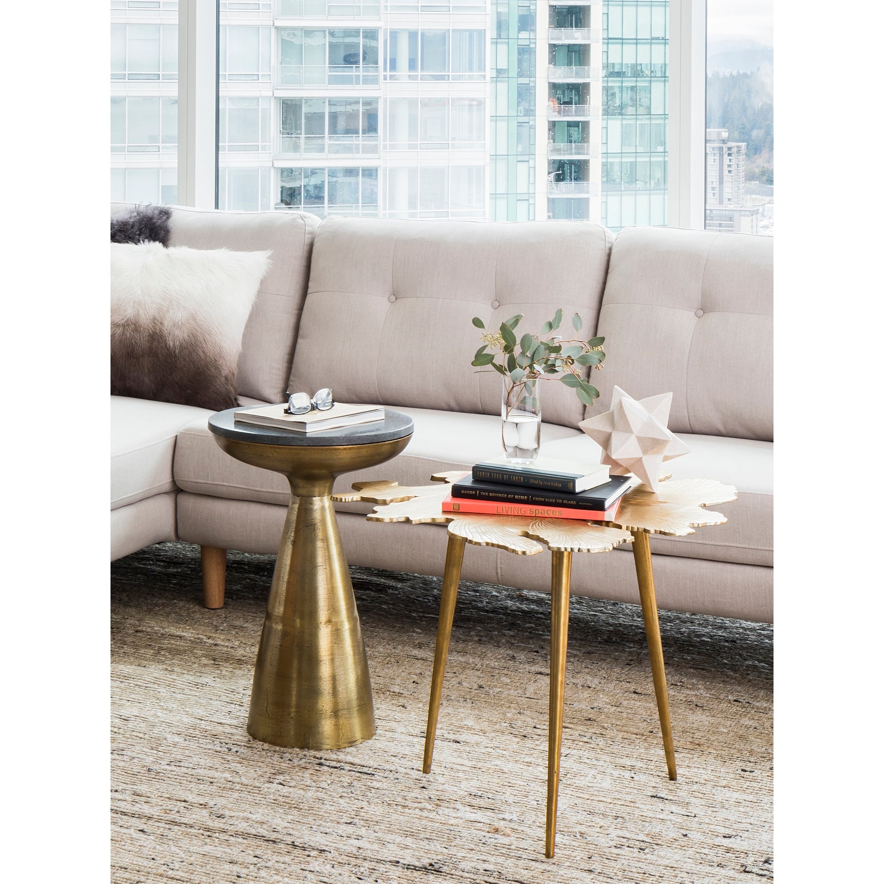 Amoeba Gold Side Table - Ornate Home