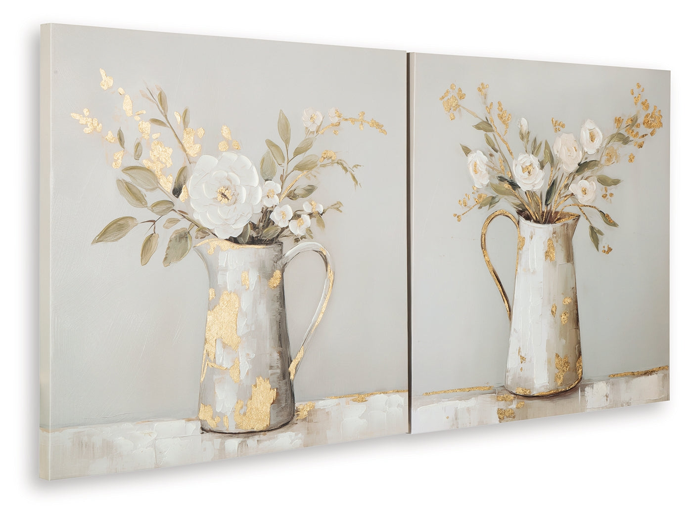 Amoryville Taupe/Green/Gold Finish Wall Art Set (Set of 3) - Ornate Home