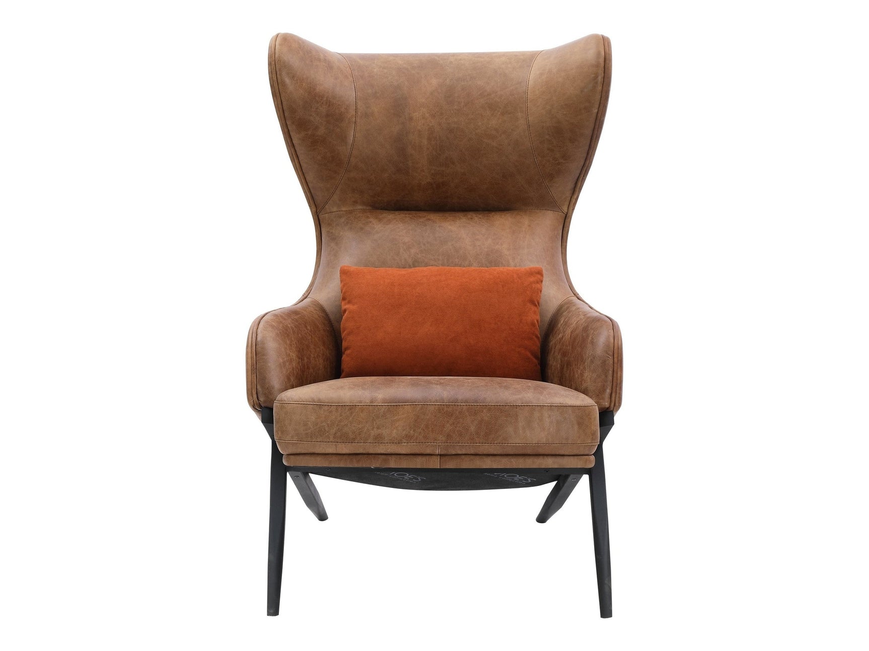 Amos Brown Leather Accent Chair - Ornate Home