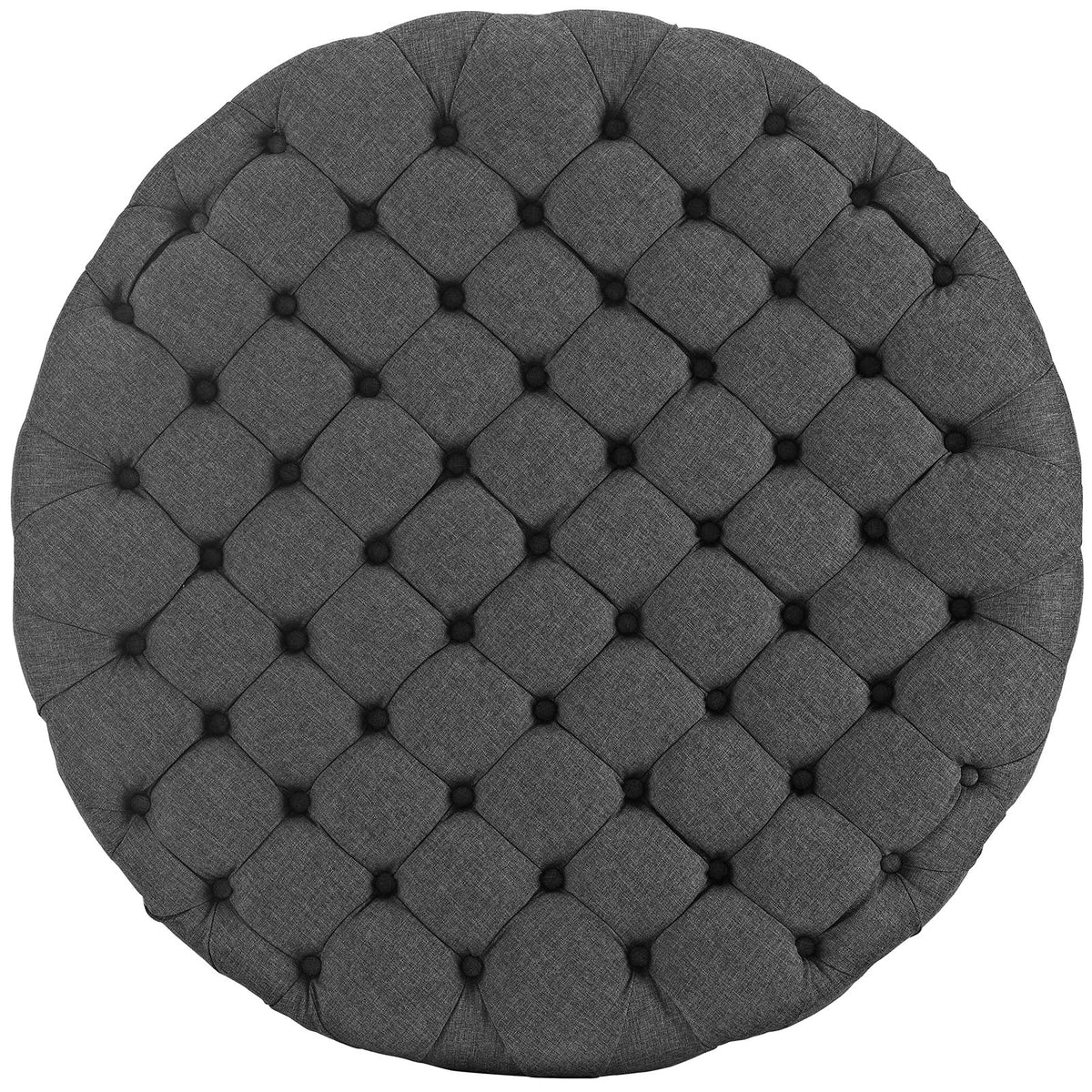 Amour Gray Upholstered Fabric Ottoman - Ornate Home