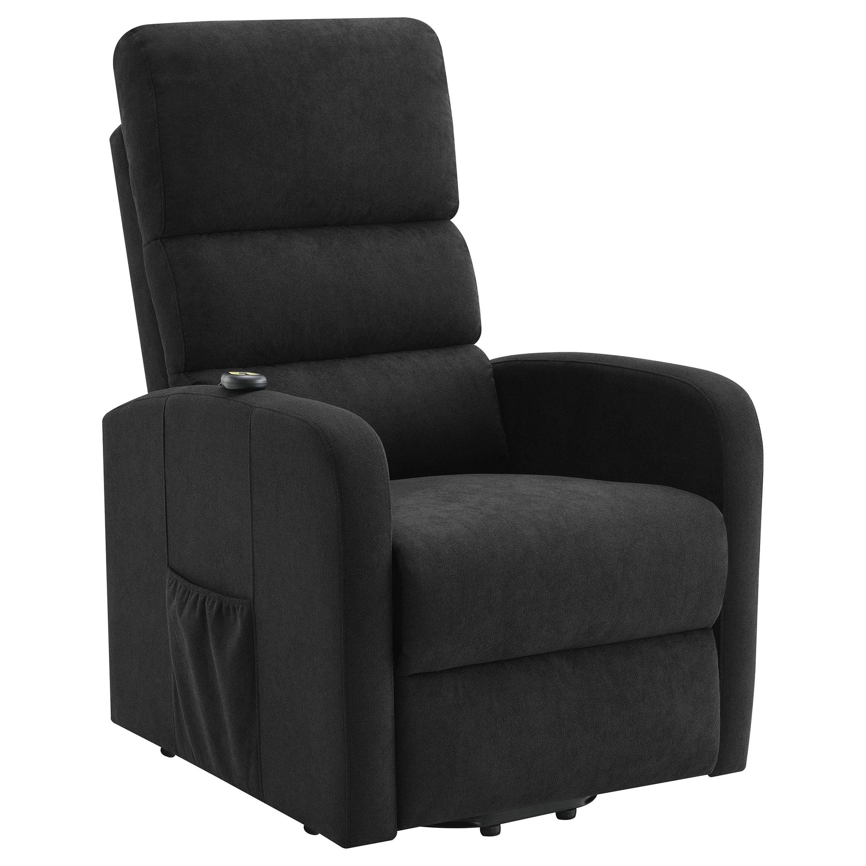 Amsdell Black Upholstered Power Lift Recliner with Remote - Ornate Home