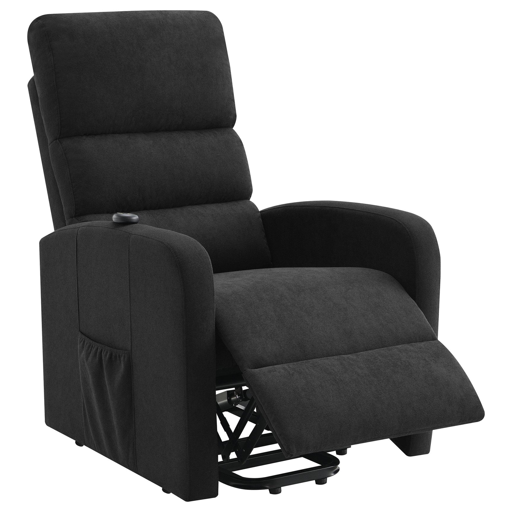 Amsdell Black Upholstered Power Lift Recliner with Remote - Ornate Home